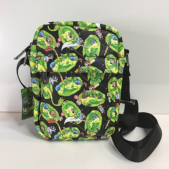Rick and Morty Buckle-Down Adult Swim Small Crossbody Shoulder Bag - Picture 1 of 7